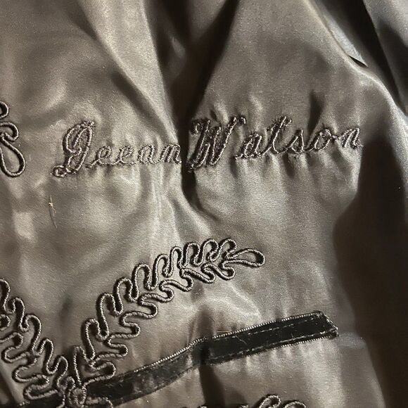 Sakowitz Vintage Mob Wife Dark Brown Mink Stroller Coat Leather Sash Size S/M - Picture 15 of 16